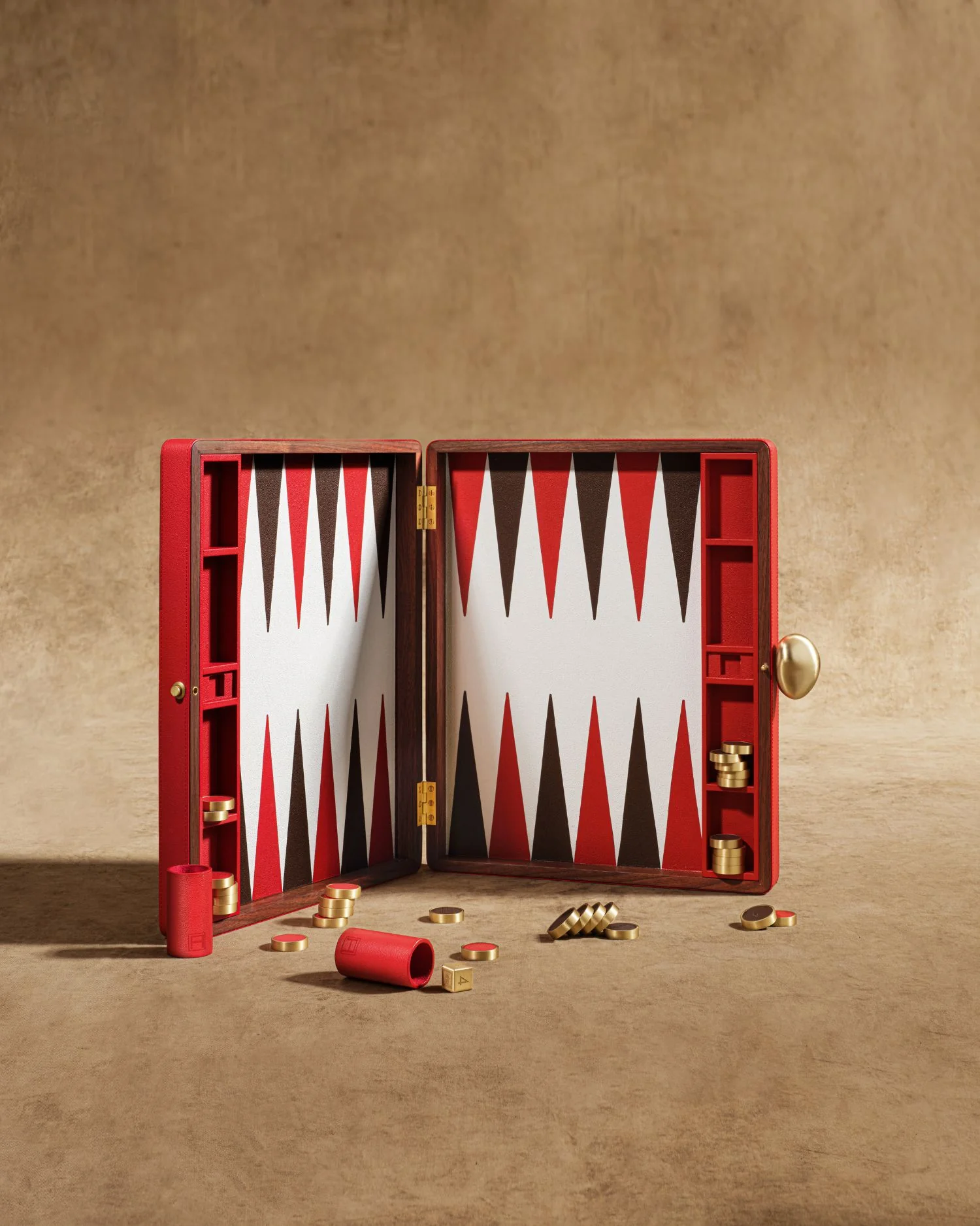 Pebble Backgammon Set - Red - Image 2